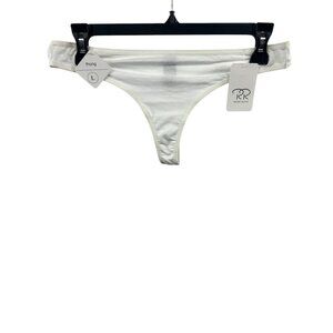 René Rofé NWT Women's White Thong Underwear Size L Soft Comfort Lightweight
